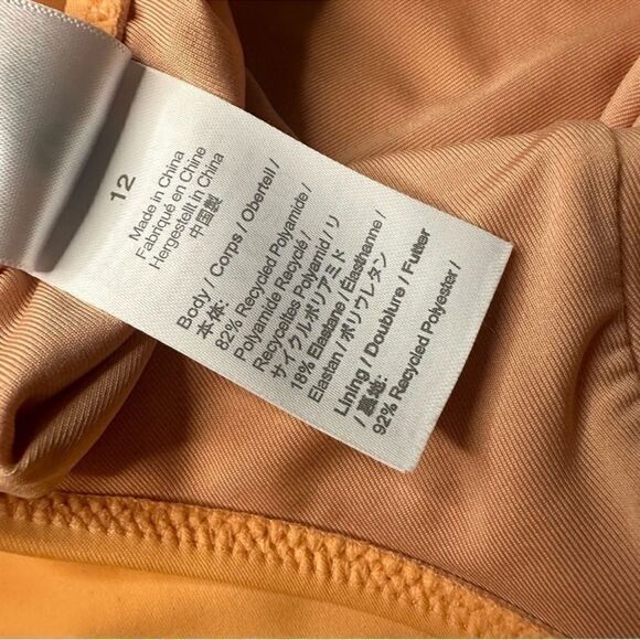 J.Crew one-piece scoop neck full coverage peach swim bathing suit size 12 - Picture 5 of 6